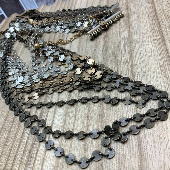 Chico's Distressed Mixed Metals Layered Multi Strands Necklace - Picture 5 of 5